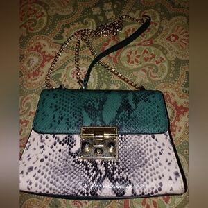 Laorentou green tan leather handbag shoulder bag purse